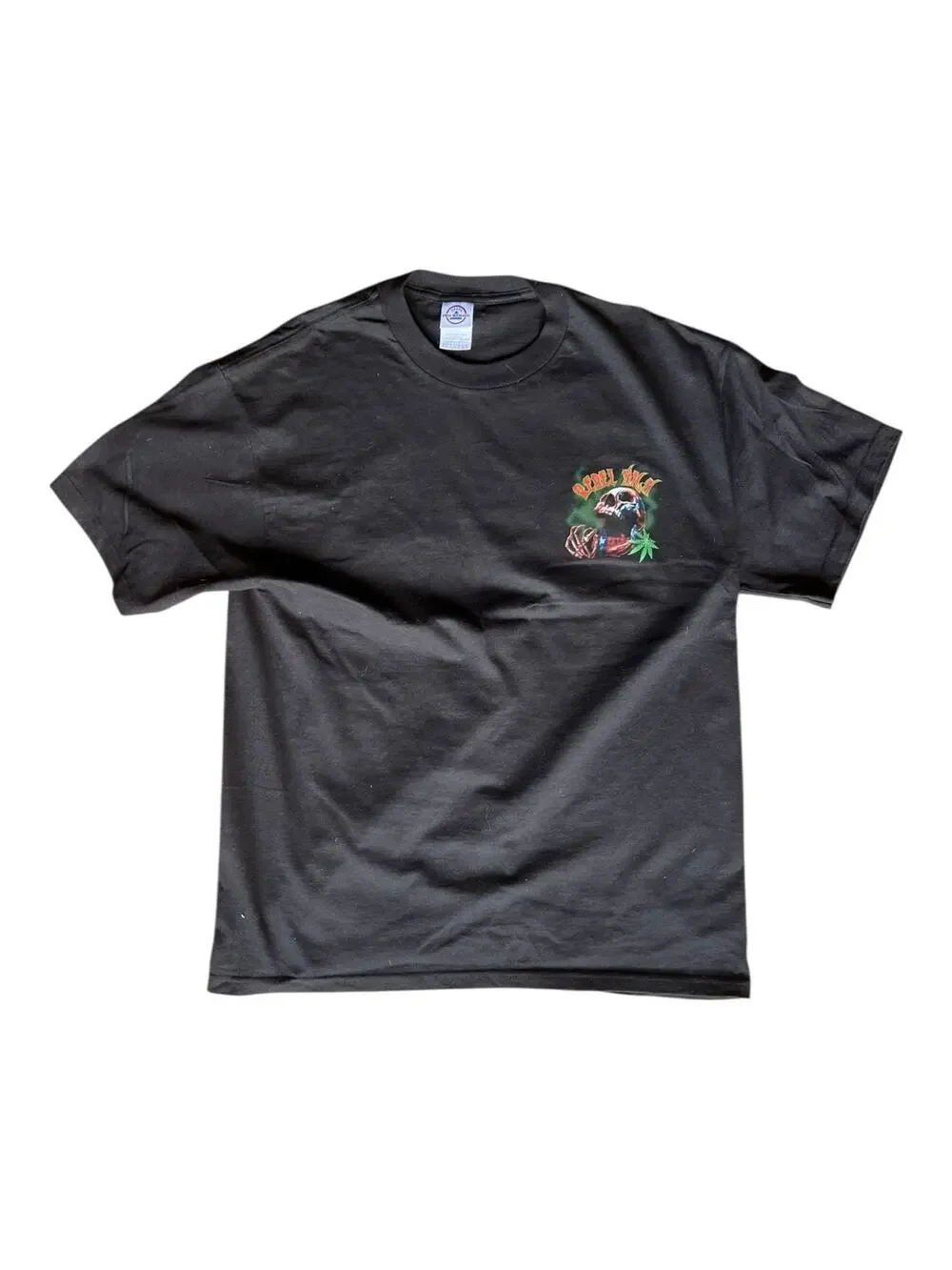 VINTAGE DELTA REBEL TIL I DIE SKULL T SHIRT GUNJA WEED Size L